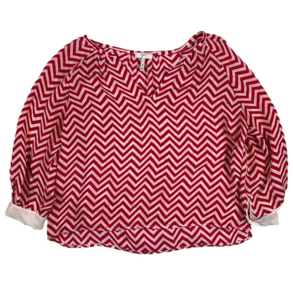 JOIE‎ Silk Chevron Blouse - Picture 1 of 6